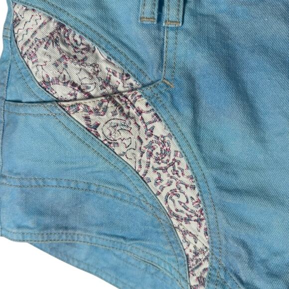 NWT Isabel Marant Short Neida Blue Embroidered Micro FR 42 US 10 Festival Summer - Picture 7 of 14